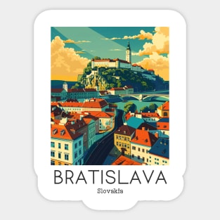 A Vintage Travel Illustration of Bratislava - Slovakia Sticker